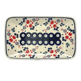 Tray, Rectangular, 8.25" x 5" in "Berry Dot" by Manufaktura | P201T-BL04