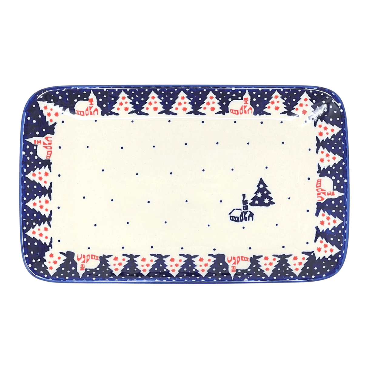Tray, Rectangular, 8.25" x 5" in "Christmas Chapel" by Manufaktura | P201T-CHDK