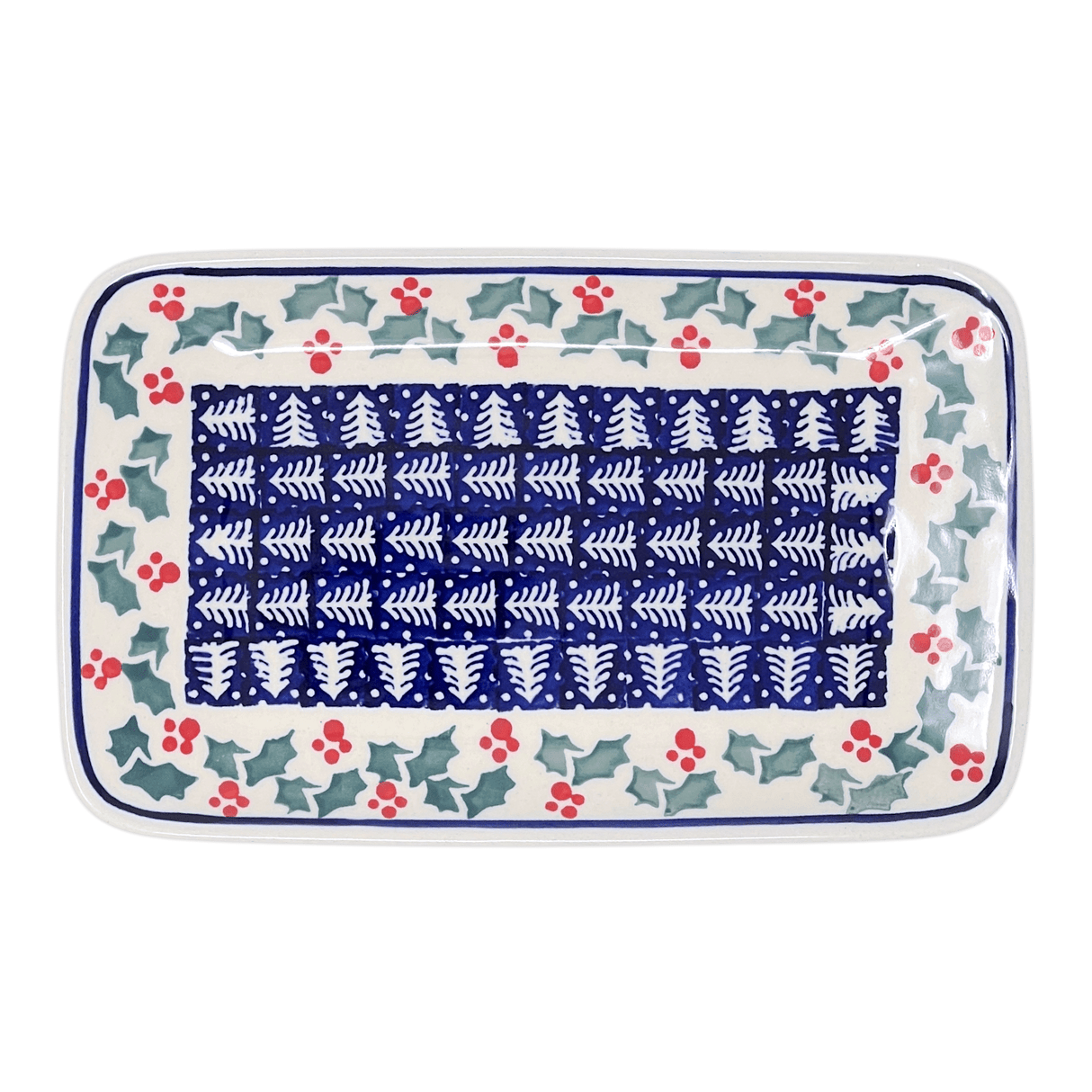 Tray, Rectangular, 8.25" x 5" in "Holiday Cheer" by Manufaktura | P201T-NOS2