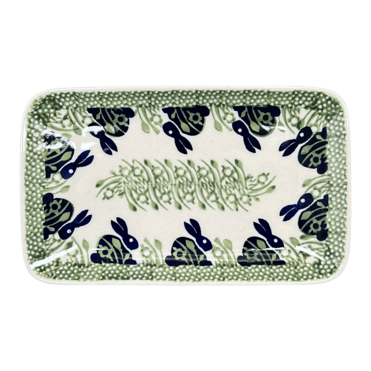 Tray, Rectangular, 8.25" x 5" in "Bunny Love" by Manufaktura | P201T-P324