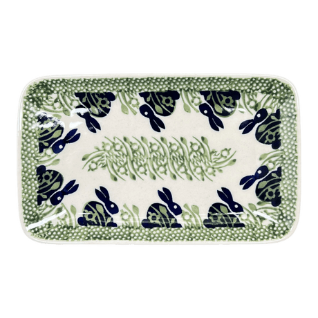 Tray, Rectangular, 8.25" x 5" in "Bunny Love" by Manufaktura | P201T-P324