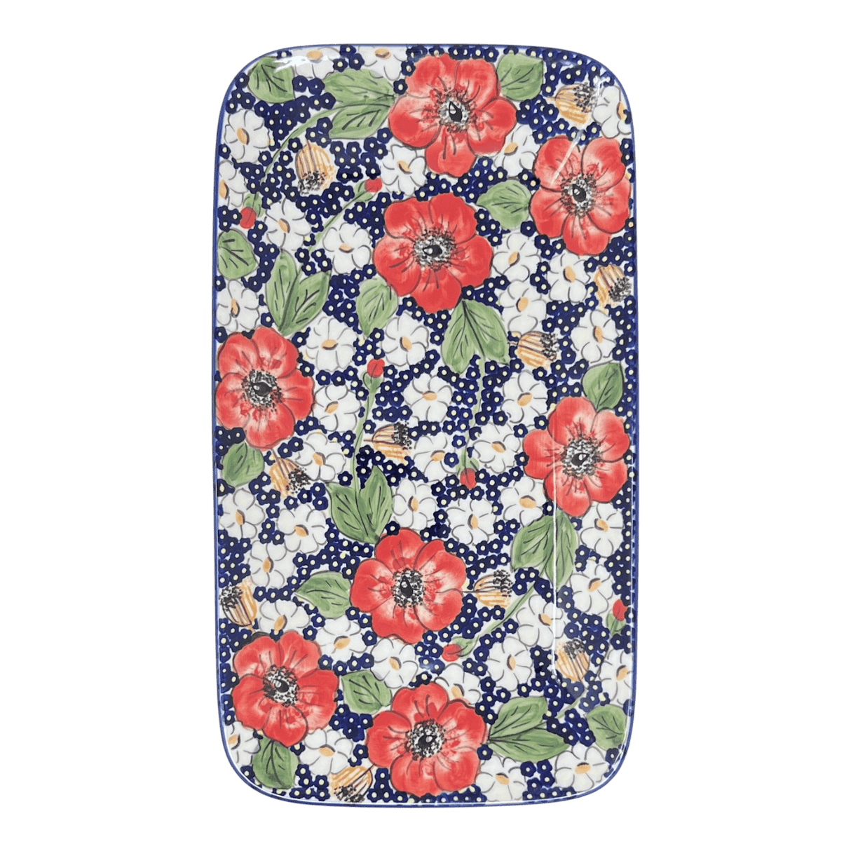 Platter, Rectangular, 14" x 8" in "Poppies & Posies" by Manufaktura | P202S-IM02