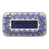 Platter, Rectangular, 14" x 8" in "Forget Me Not Bouquet" by Manufaktura | P202S-PS28