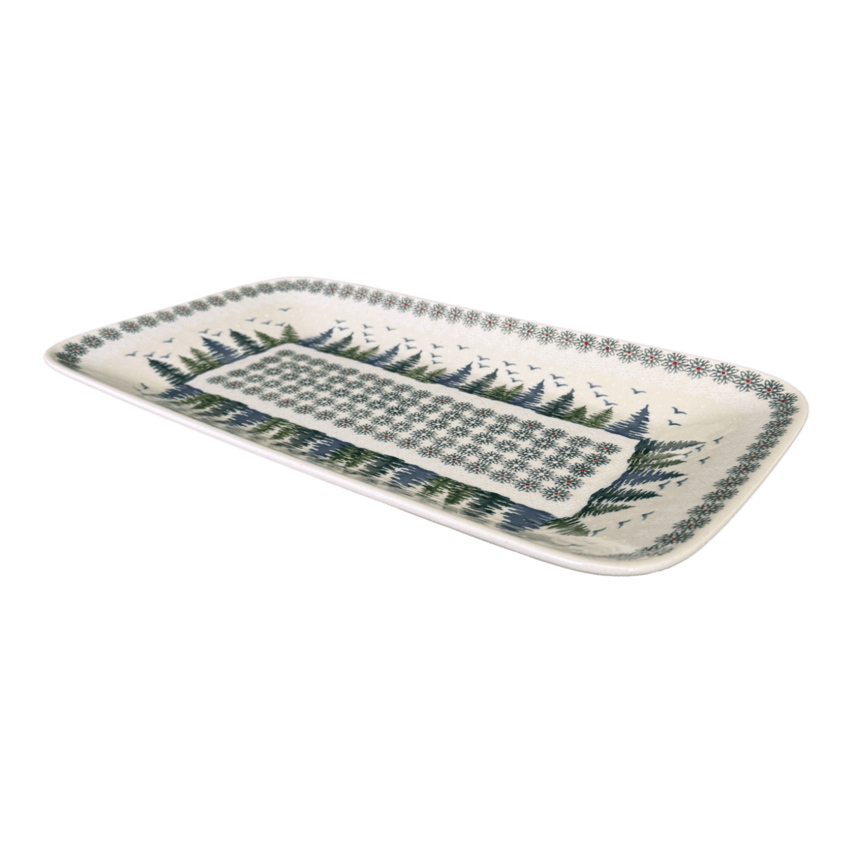 Platter, Rectangular, 14" x 8" in "Pine Forest" by Manufaktura | P202S-PS29