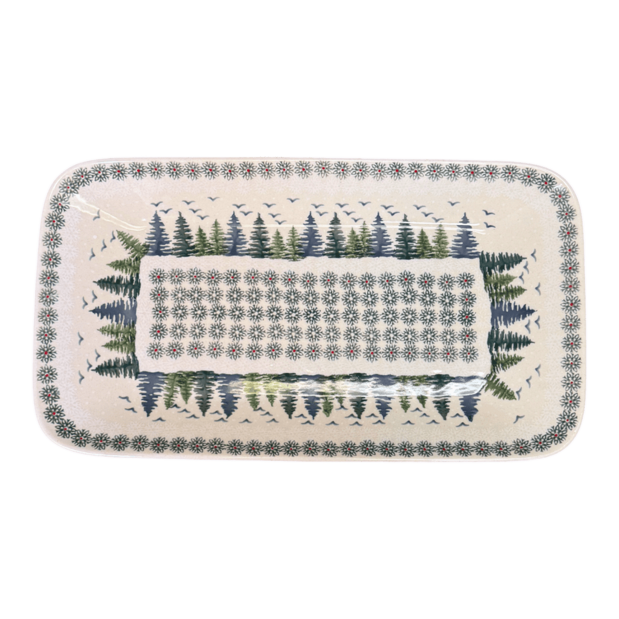 Platter, Rectangular, 14" x 8" in "Pine Forest" by Manufaktura | P202S-PS29