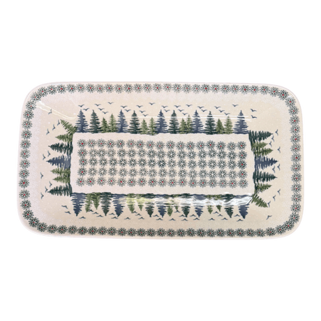 Platter, Rectangular, 14" x 8" in "Pine Forest" by Manufaktura | P202S-PS29