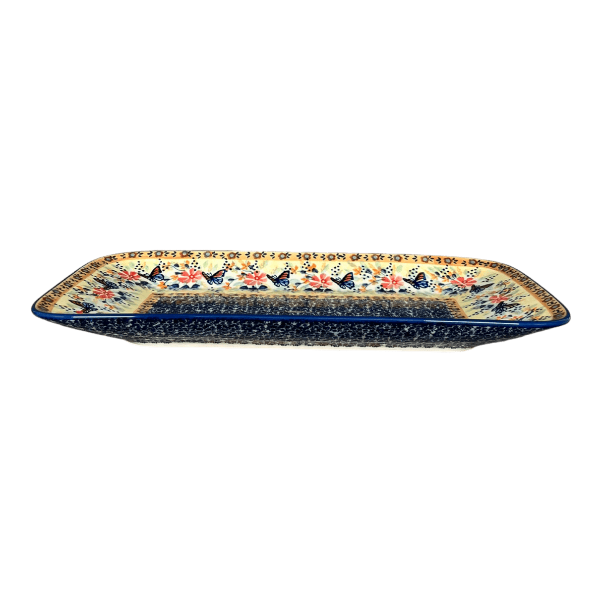 Platter, Rectangular, 14" x 8" in "Butterfly Bliss" by Manufaktura | P202S-WK73