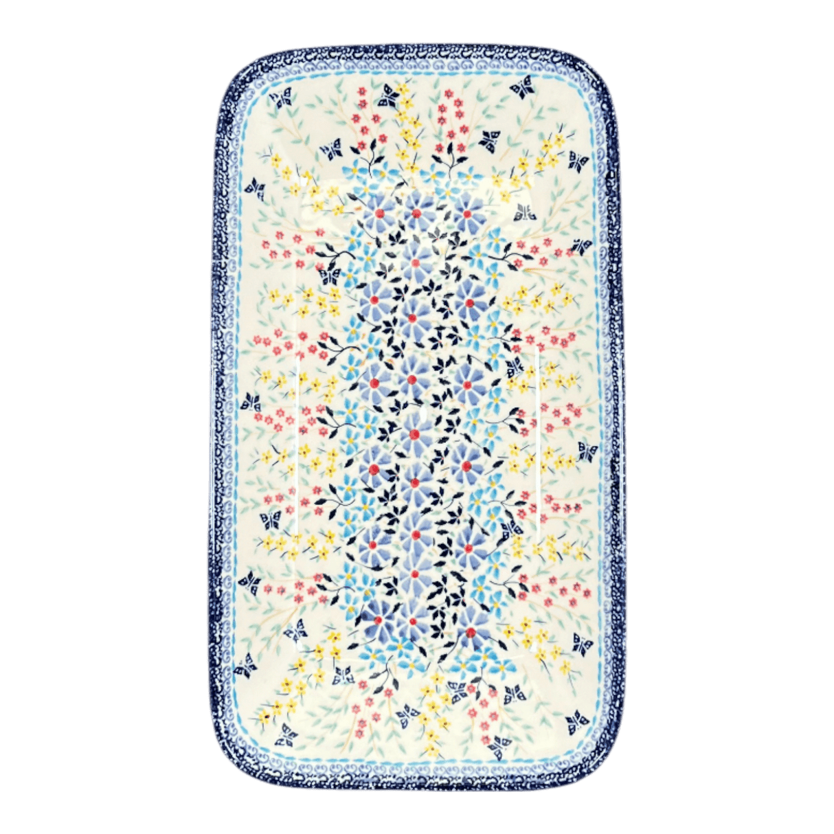 Platter, Rectangular, 14" x 8" in "Butterfly Bounty" by Manufaktura | P202S-WK76