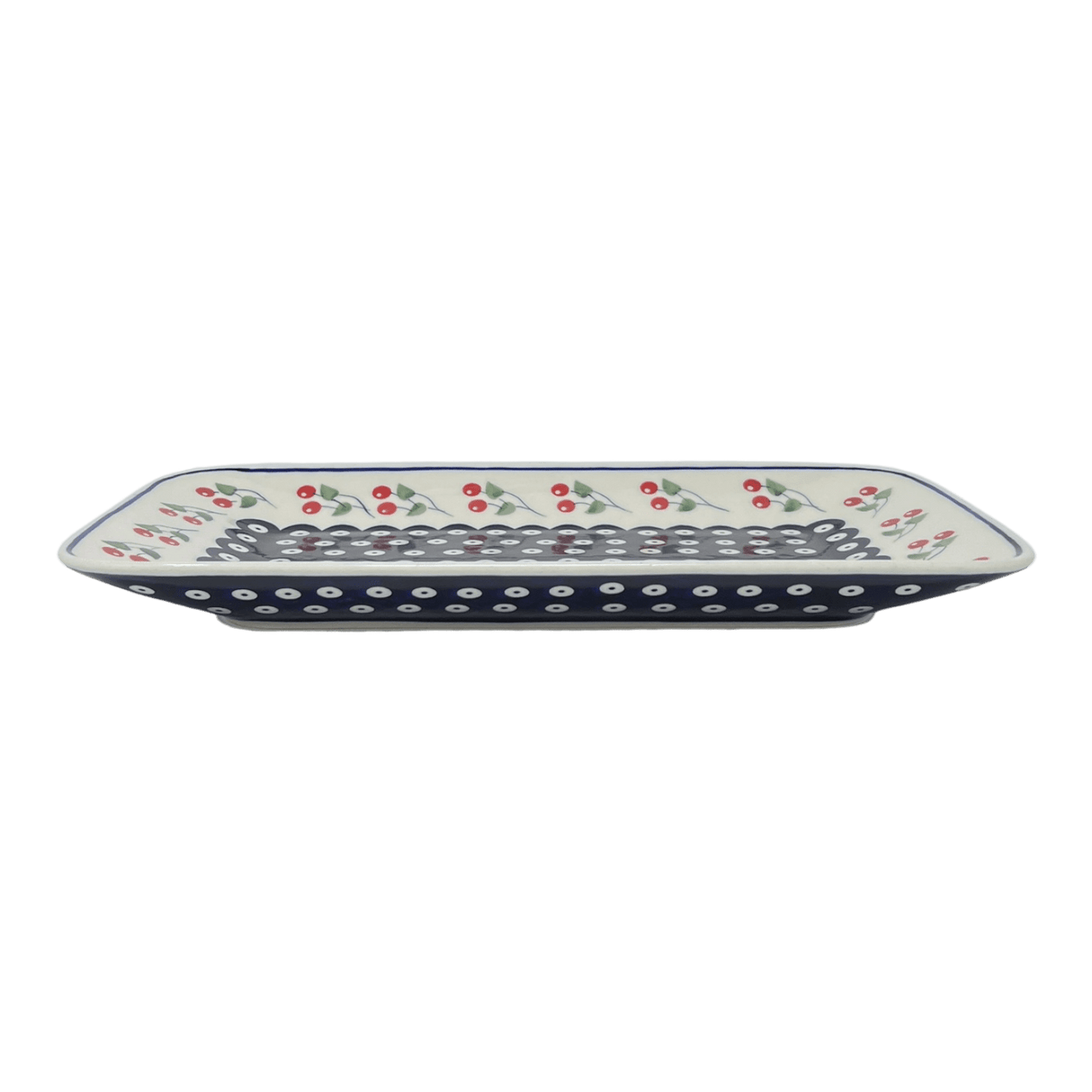 Platter, Rectangular, 14" x 8" in "Cherry Dot" by Manufaktura | P202T-70WI