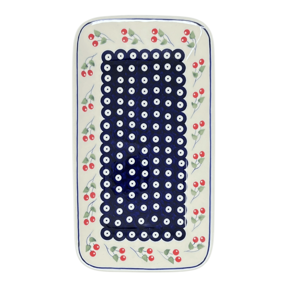 Platter, Rectangular, 14" x 8" in "Cherry Dot" by Manufaktura | P202T-70WI