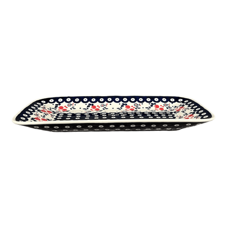 Platter, Rectangular, 14" x 8" in "Berry Dot" by Manufaktura | P202T-BL04