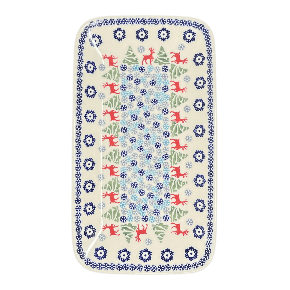 Platter, Rectangular, 14" x 8" in "Reindeer Games" by Manufaktura | P202T-BL07