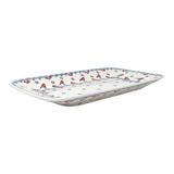 Platter, Rectangular, 14" x 8" in "Red Bird" by Manufaktura | P202T-GILE