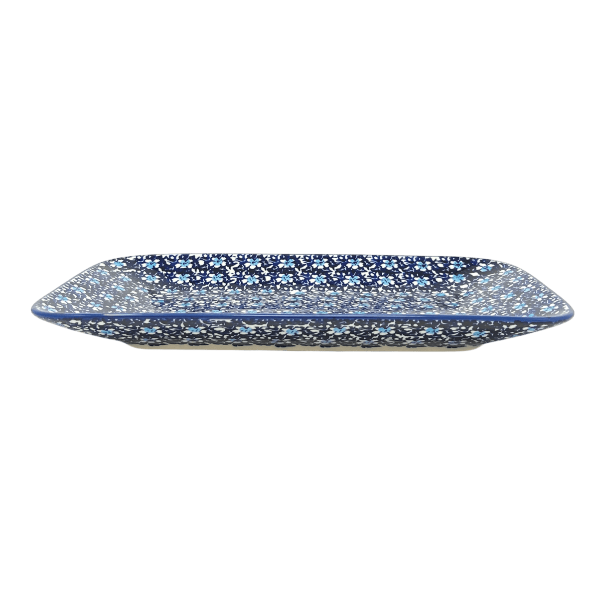 Platter, Rectangular, 14" x 8" in "Blue on Blue" by Manufaktura | P202T-J109
