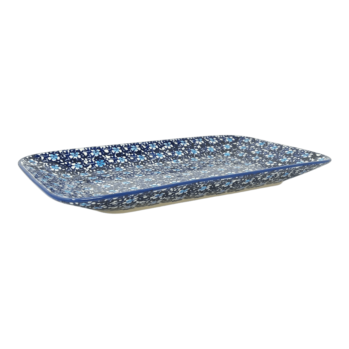 Platter, Rectangular, 14" x 8" in "Blue on Blue" by Manufaktura | P202T-J109