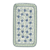 Platter, Rectangular, 14" x 8" in "Woven Blues" by Manufaktura | P202T-P182