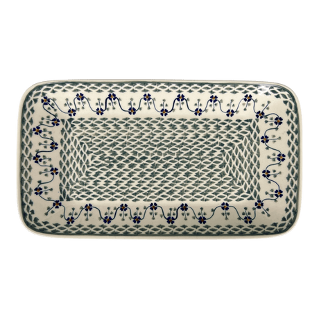 Platter, Rectangular, 14" x 8" in "Woven Pansies" by Manufaktura | P202T-RV