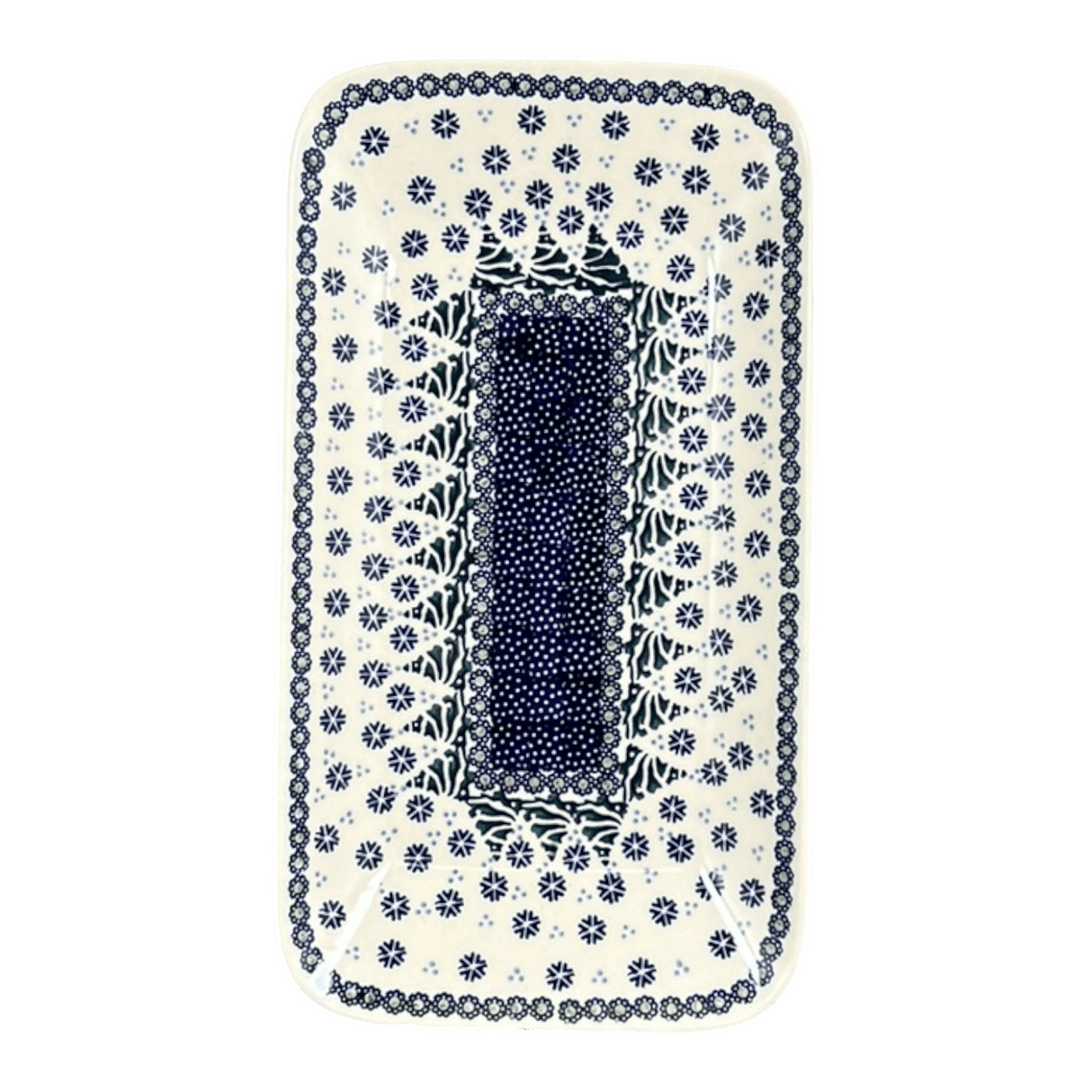 Platter, Rectangular, 14" x 8" in "Snowy Pines" by Manufaktura | P202T-U22