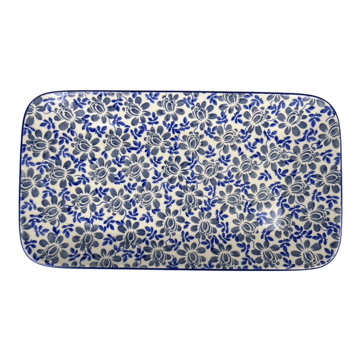 Platter, Rectangular, 14" x 8" in "English Blue" by Manufaktura | P202U-AS53