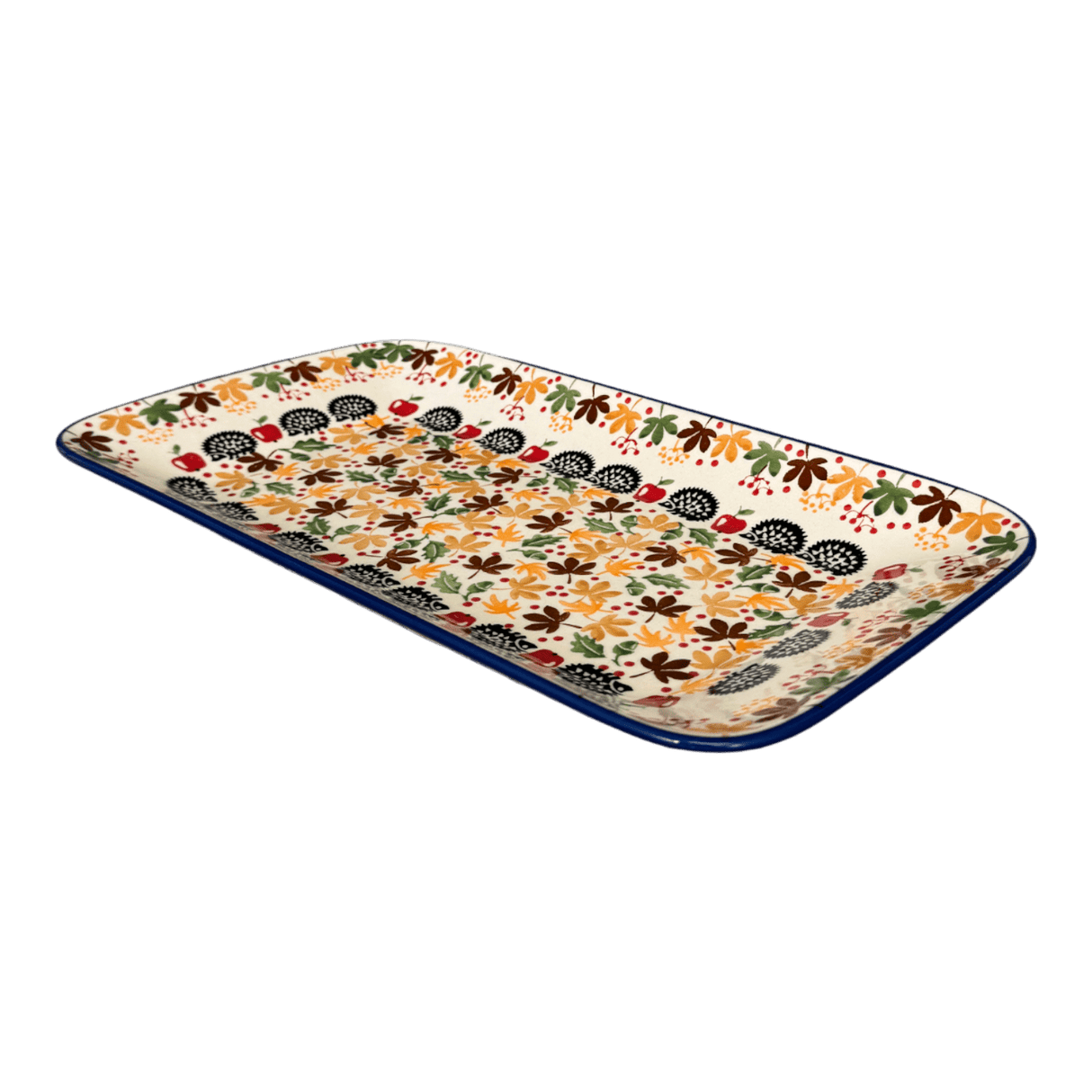 Platter, Rectangular, 14" x 8" in "Hedgehog Harvest" by Manufaktura | P202U-AS71