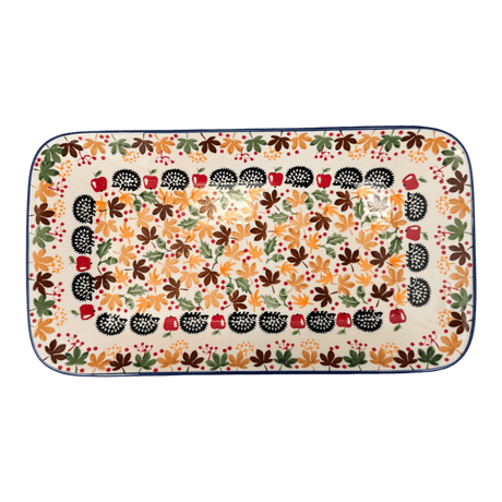 Platter, Rectangular, 14" x 8" in "Hedgehog Harvest" by Manufaktura | P202U-AS71