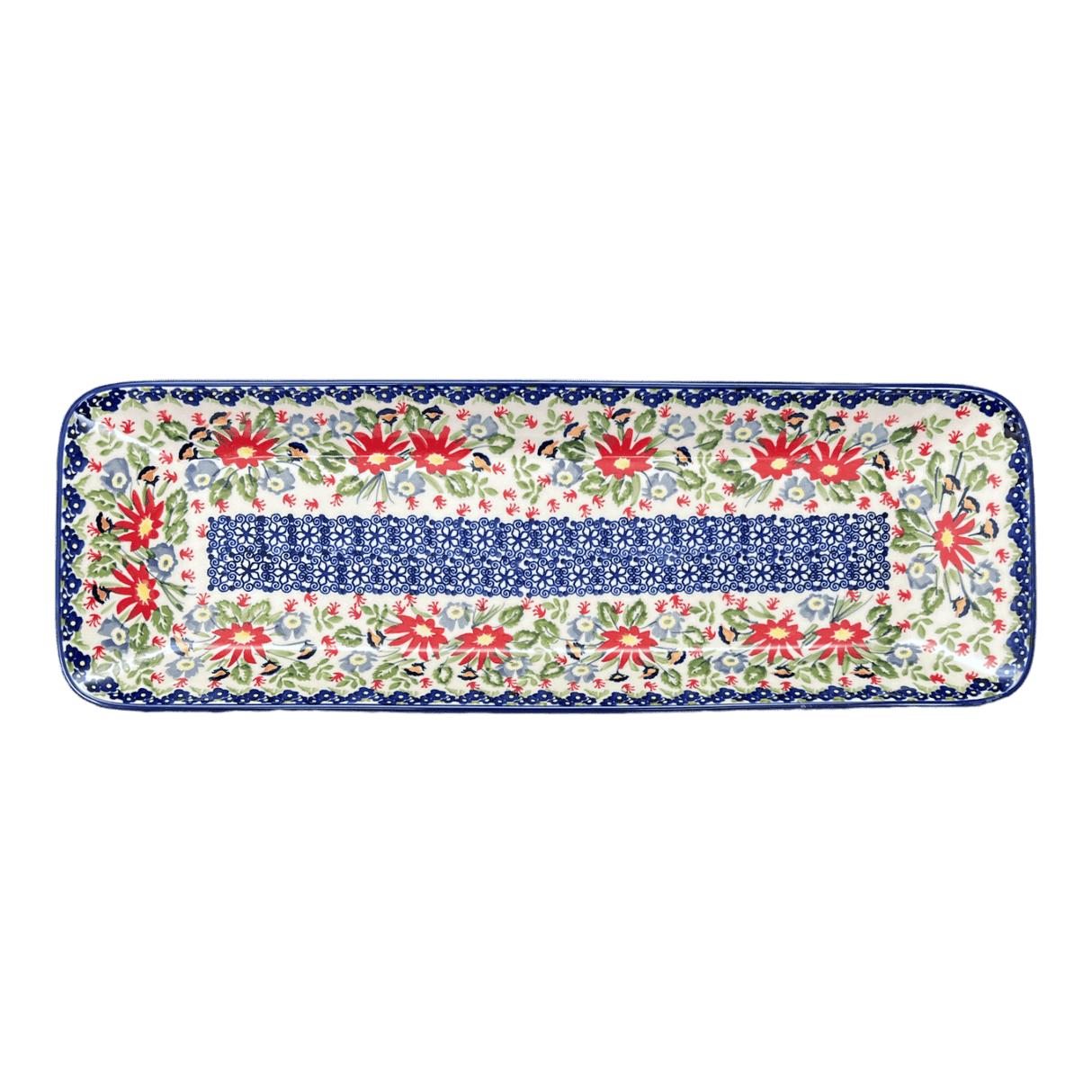 Platter, Rectangular, Long, 19.5" x 6.75" in "Floral Fantasy" by Manufaktura | P204S-P260