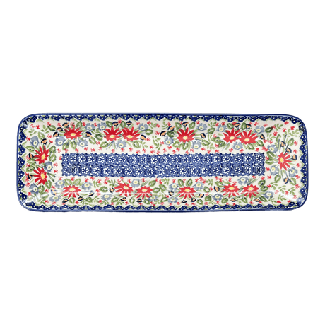 Platter, Rectangular, Long, 19.5" x 6.75" in "Floral Fantasy" by Manufaktura | P204S-P260