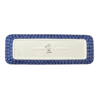 A picture of a Polish Pottery Long Rectangular Serving Dish (Floral Fantasy) | P204S-P260 as shown at PolishPotteryOutlet.com/products/rectangular-platter-floral-fantasy-p204s-p260