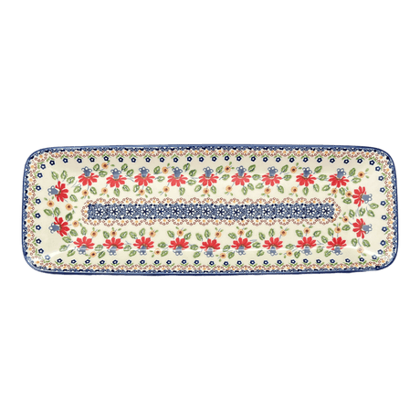 Platter, Rectangular, Long, 19.5" x 6.75" in "Mediterranean Blossoms" by Manufaktura | P204S-P274