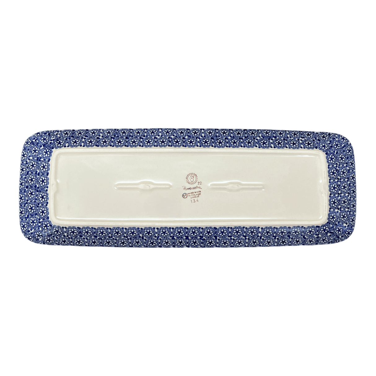 Platter, Rectangular, Long, 19.5" x 6.75" in "Mediterranean Blossoms" by Manufaktura | P204S-P274