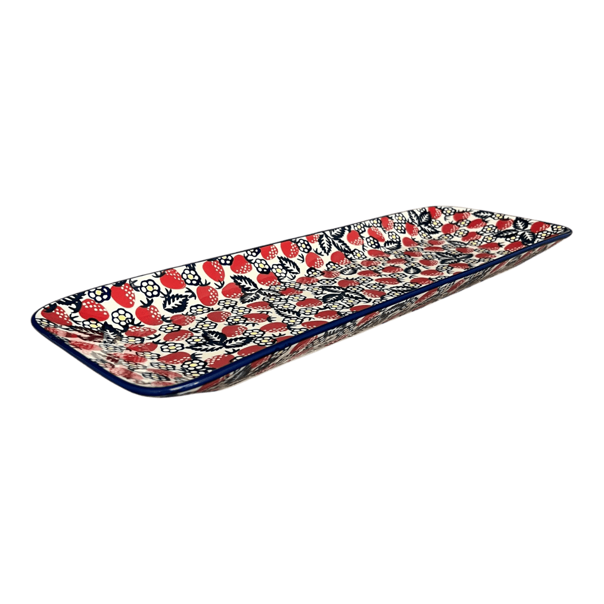 Platter, Rectangular, Long, 19.5" x 6.75" in "Strawberry Fields" by Manufaktura | P204U-AS59