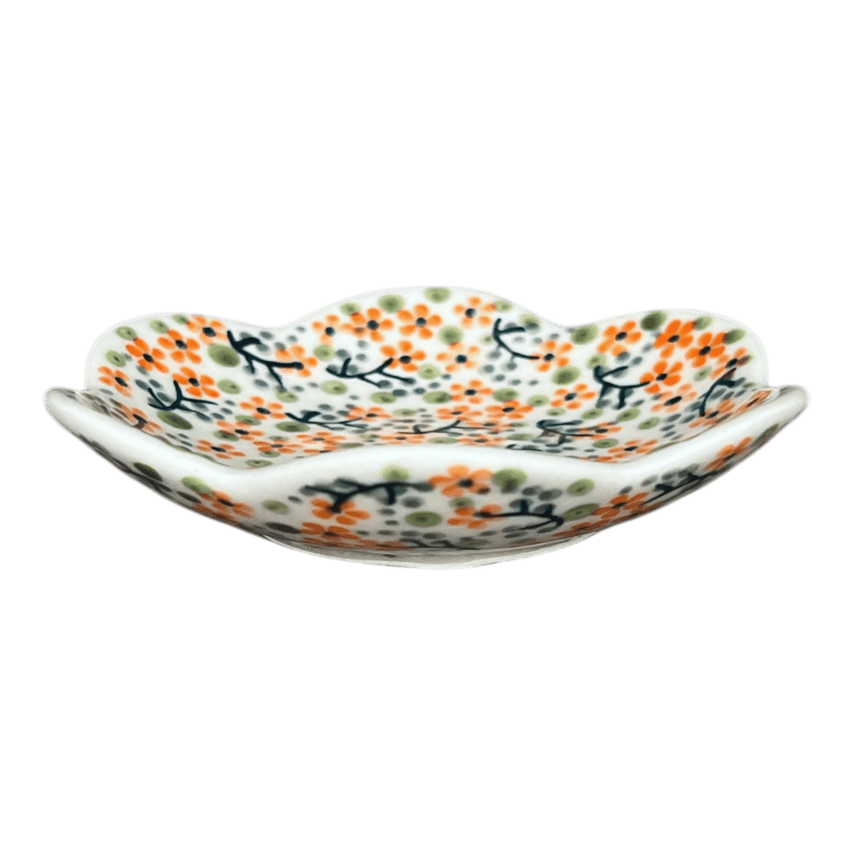 Bowl, Scalloped, Shallow, 4.25", (P205) in "Peach Blossoms" by Manufaktura | P205S-AS46