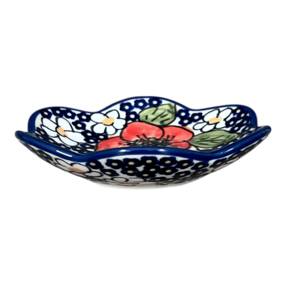 Bowl, Scalloped, Shallow, 4.25", (P205) in "Poppies & Posies" by Manufaktura | P205S-IM02