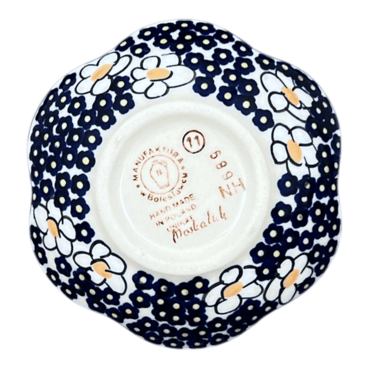 Bowl, Scalloped, Shallow, 4.25", (P205) in "Poppies & Posies" by Manufaktura | P205S-IM02