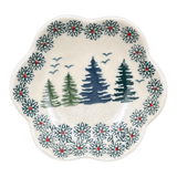 Bowl, Scalloped, Shallow, 4.25", (P205) in "Pine Forest" by Manufaktura | P205S-PS29