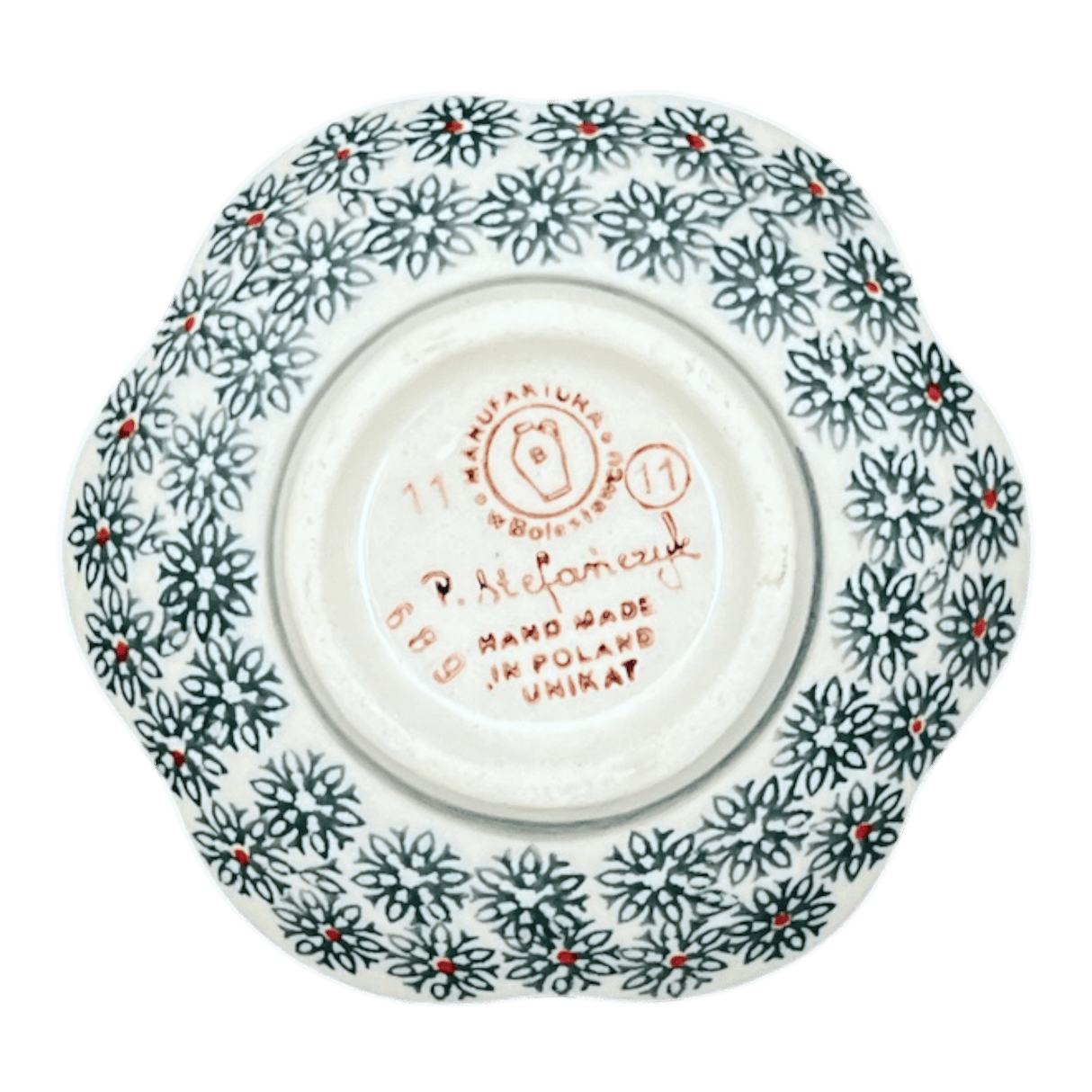 Bowl, Scalloped, Shallow, 4.25", (P205) in "Pine Forest" by Manufaktura | P205S-PS29