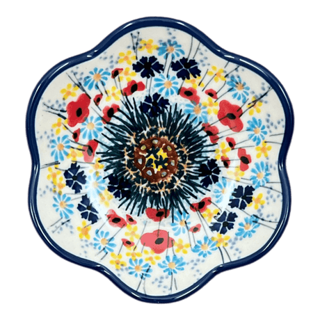 Bowl, Scalloped, Shallow, 4.25", (P205) in "Sunlit Wildflowers" by Manufaktura | P205S-WK77