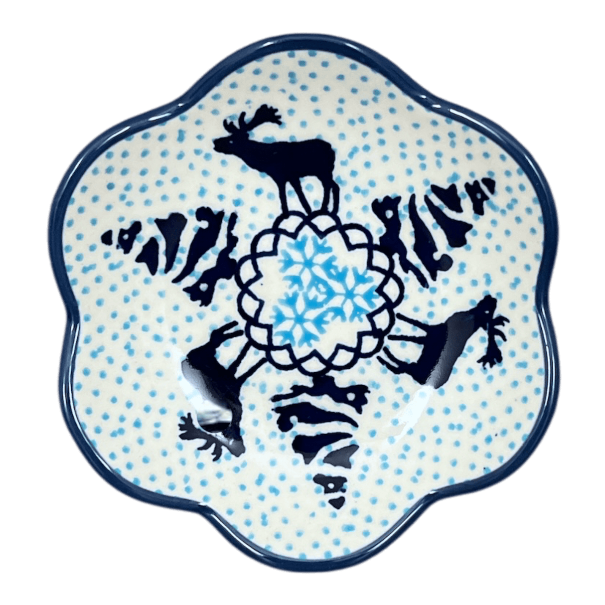 Bowl, Scalloped, Shallow, 4.25", (P205) in "Peaceful Season" by Manufaktura | P205T-JG24