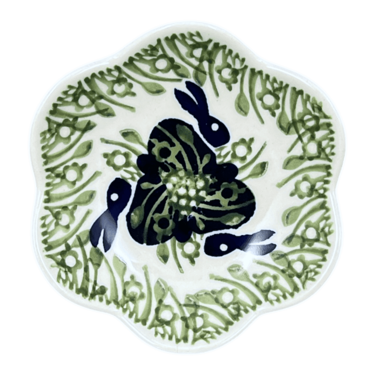 Bowl, Scalloped, Shallow, 4.25", (P205) in "Bunny Love" by Manufaktura | P205T-P324