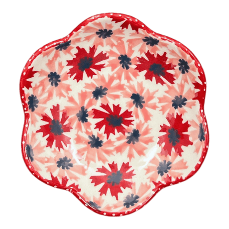 Bowl, Scalloped, Shallow, 4.25", (P205) in "Scarlet Daisy" by Manufaktura | P205U-AS73