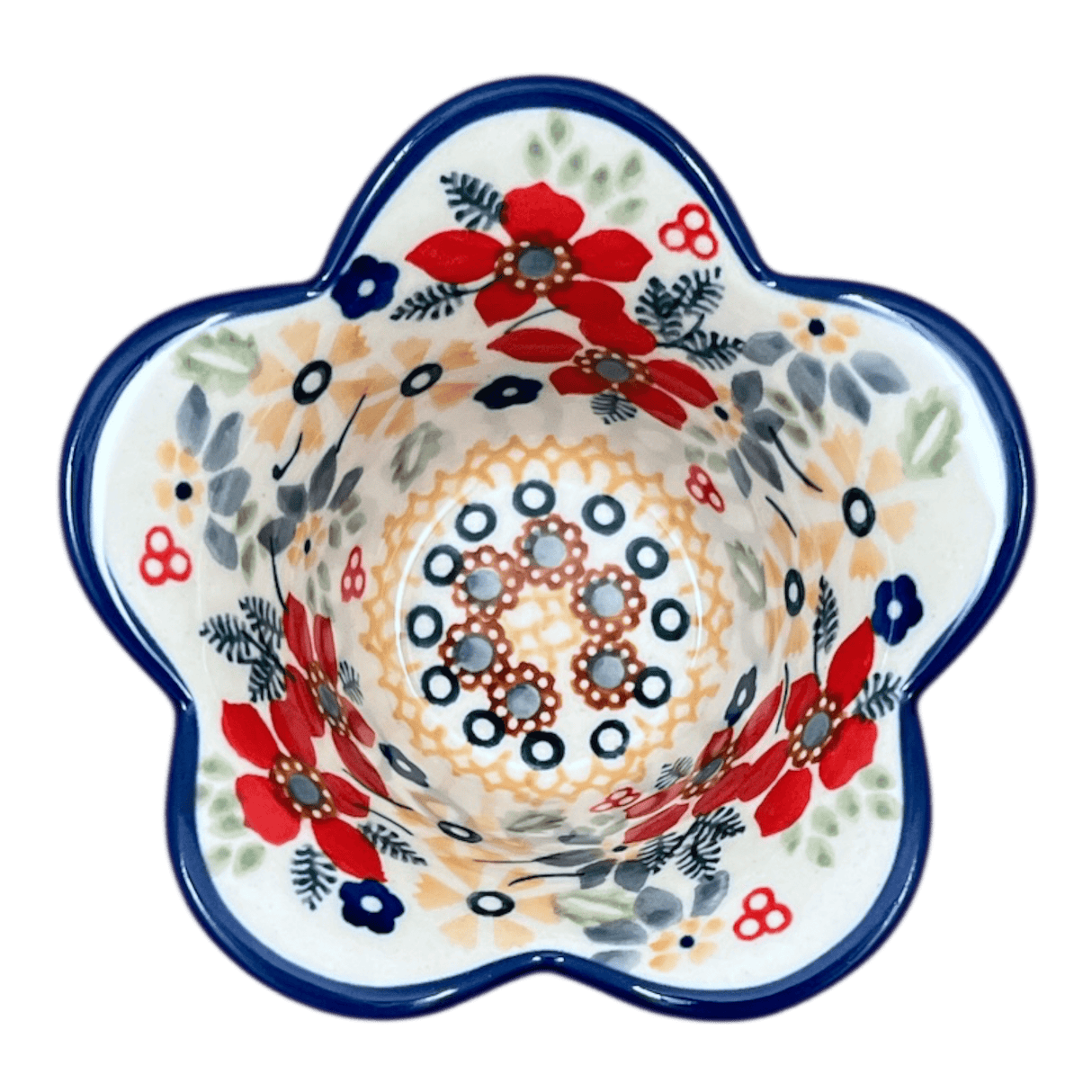 Bowl, Scalloped, 2" in "Ruby Duet" by Manufaktura | P206S-DPLC