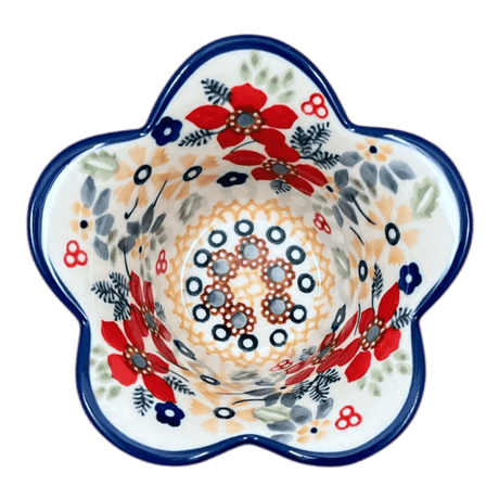 Bowl, Scalloped, 2" in "Ruby Duet" by Manufaktura | P206S-DPLC