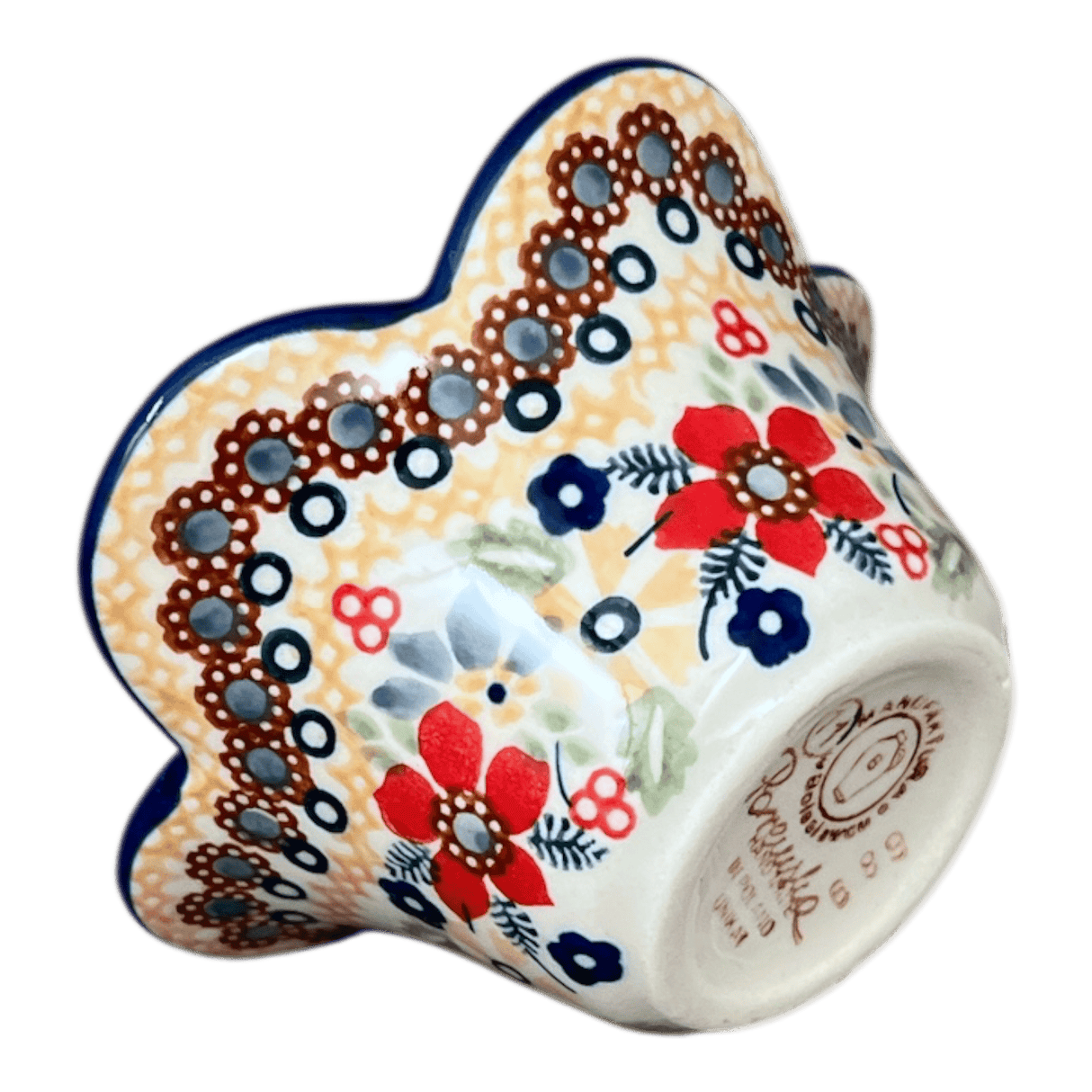 Bowl, Scalloped, 2" in "Ruby Duet" by Manufaktura | P206S-DPLC