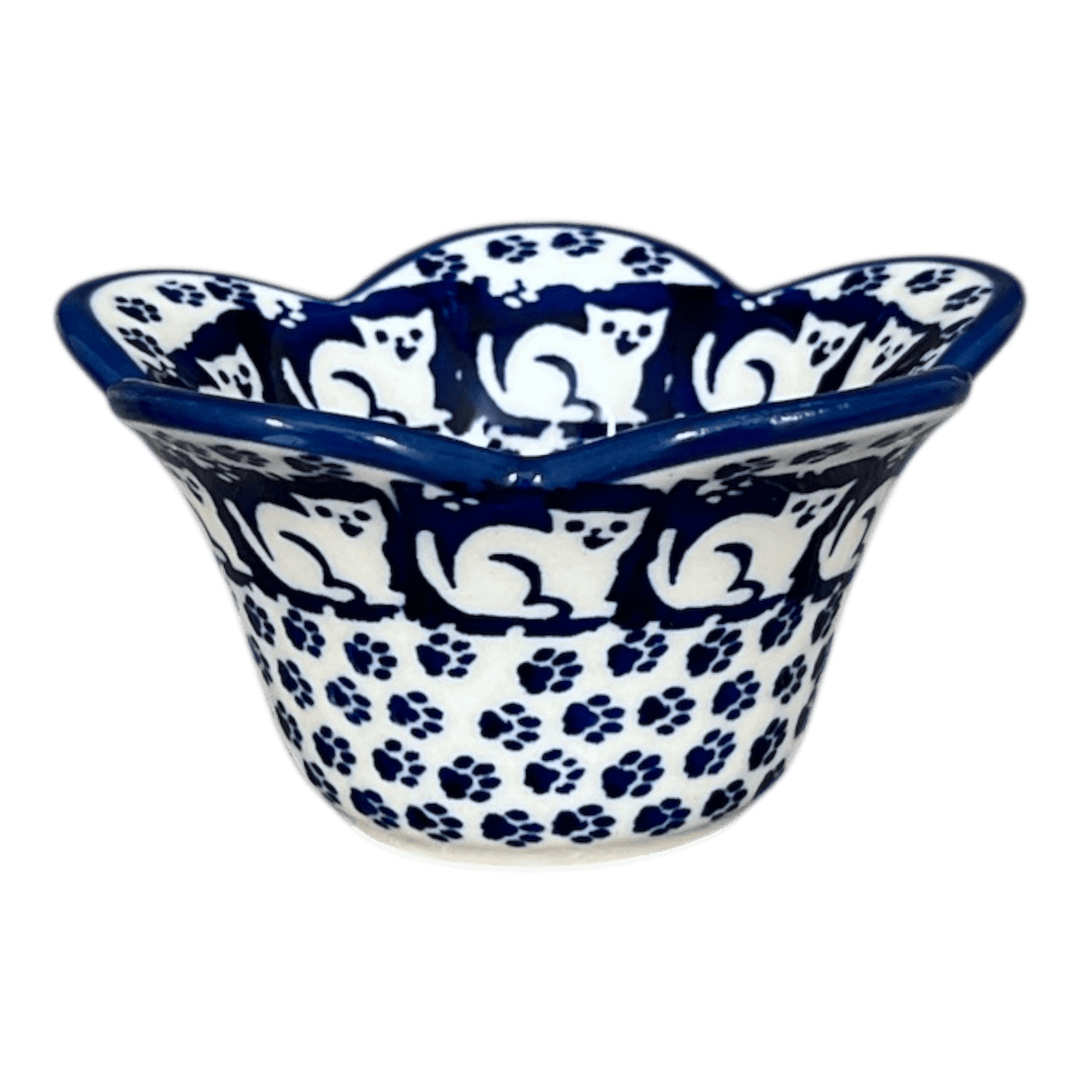 Bowl, Scalloped, 2" in "Kitty Cat Path" by Manufaktura | P206T-KOT6