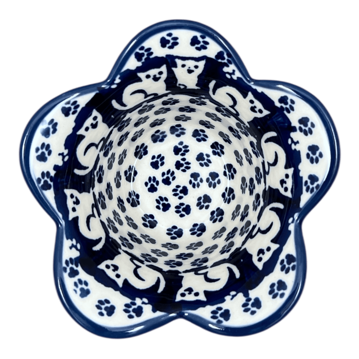 Bowl, Scalloped, 2" in "Kitty Cat Path" by Manufaktura | P206T-KOT6
