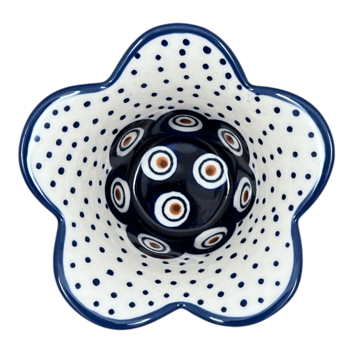 Bowl, Scalloped, 2" in "Peacock Dot" by Manufaktura | P206U-54K