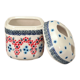 Polish Pottery Toothbrush Holder (Floral Symmetry) | P213T-DH18 Additional Image at PolishPotteryOutlet.com