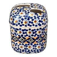 A picture of a Polish Pottery Toothbrush Holder (Kaleidoscope) | P213U-ASR as shown at PolishPotteryOutlet.com/products/toothbrush-holder-kaleidoscope-p213u-asr