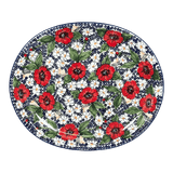 Platter, Serving, Oval, 16.5" x 13.75" in "Poppies & Posies" by Manufaktura | P218S-IM02