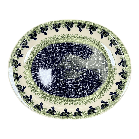 Platter, Serving, Oval, 16.5" x 13.75" in "Bunny Love" by Manufaktura | P218T-P324